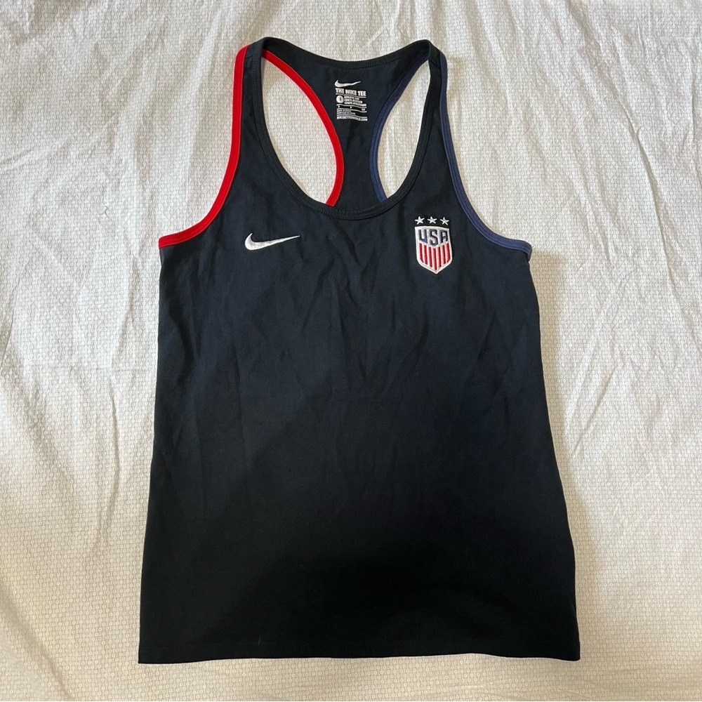 NIKE Women’s USA Crest Tank Top with Red and Blue Trim Size Small